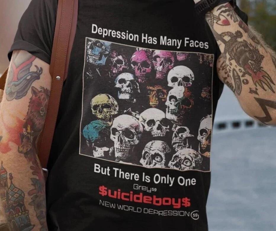 Унисекс футболка Suicideboy, Футболка про депрессию, Greyday 2024, G59 Футболка Унисекс футболка XXXXL