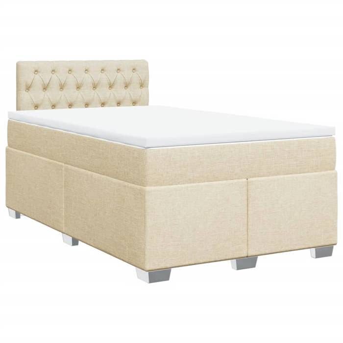 Maison Exclusive - Sommier à lattes de lit avec matelas Crème 120x200 cm Tissu