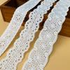 Off-White Cotton Embroidered Lace Fabric for DIY Doll Clothes - Double-Sided Hollow Edge Accessories