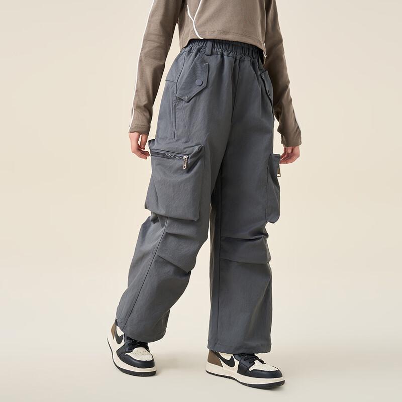 Girls' Korean Style Loose Straight Leg Cargo Pants
