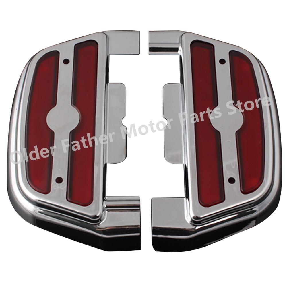 Motorcycle Accessory LED Light Rear Foot Rests Passenger Footboard Floorboard Covers For Harley Davidson Touring Glide Trike