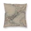 Map Of Madison Wisconsin Square Pillowcase Polyester Linen Velvet Pattern Decorative Throw Pillow Case Sofa Seater Cushion Case