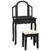 Day and Night - Day and Night Black Paulownia Wood Dressing Table and Stool 65x36x128 Cm