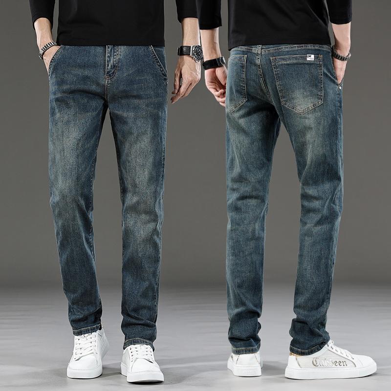 

Джинсы мужские зауженного кроя с прямыми штанинами в стиле хай-энд ретро, синие, 2025, новый молодежный тренд, брендовые, винтажные, повседневные 36 синий