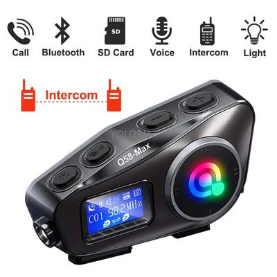 Helmet Intercom Motorcycle Wireless Bluetooth Headsets Intercomunicador Moto Riders Hands-Free Call Music Sharing Earphone