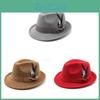 Vintage pánský fedora klobouk ze směsi vlny pro obchodní a elegantní příležitosti
