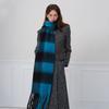 Wind versatile two-color retro plaid scarf women's autumn and winter warm soft waxy atmosphere scarf shawl