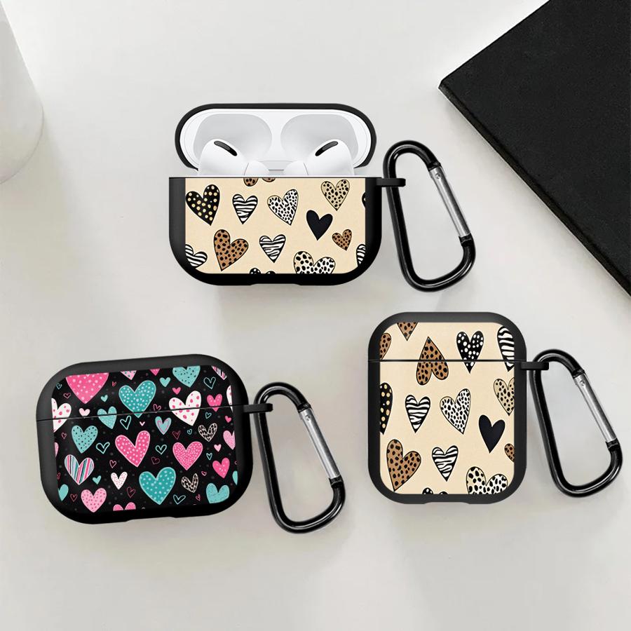 Earphone Cover Case For Airpods 4 2 1 Pro2 3 Pro Pro3 Leopard Heart Love Cases