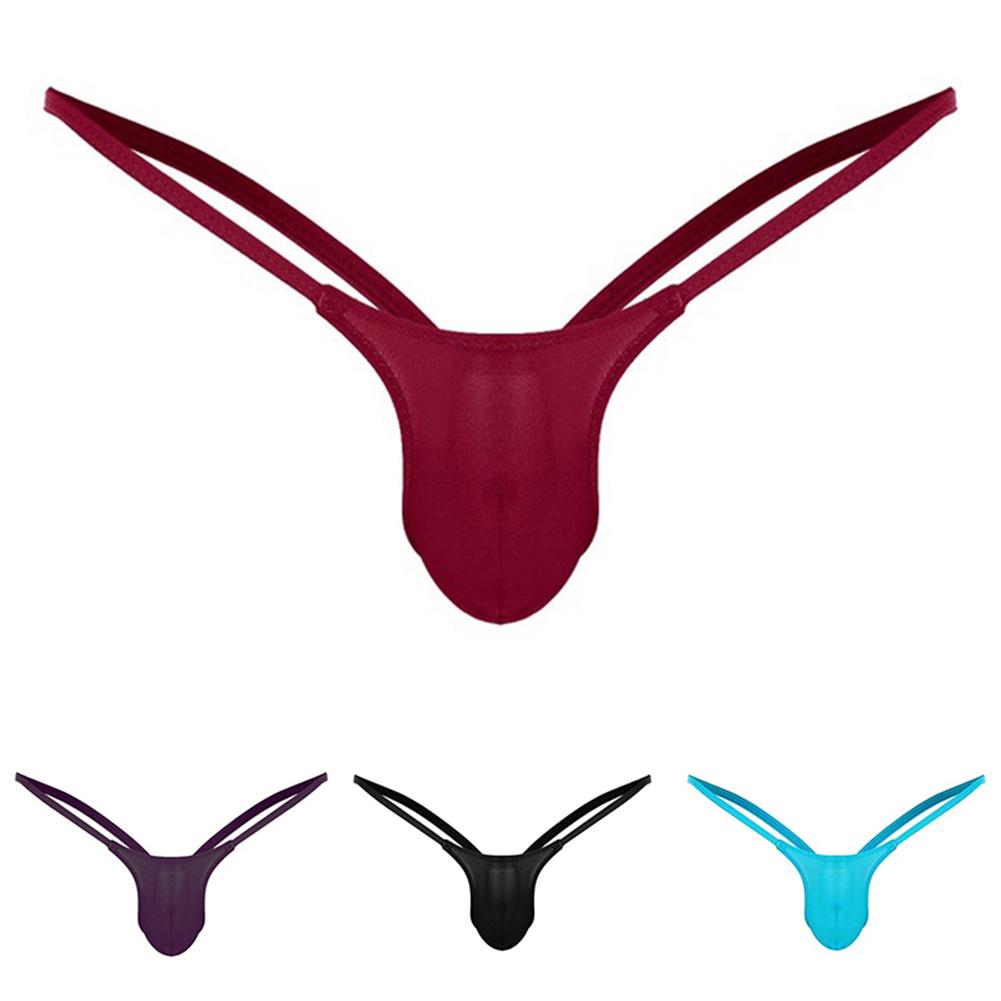 T-back Underwear Briefs Tanga Bulge pouch Knickers Low rise Solid Plus size