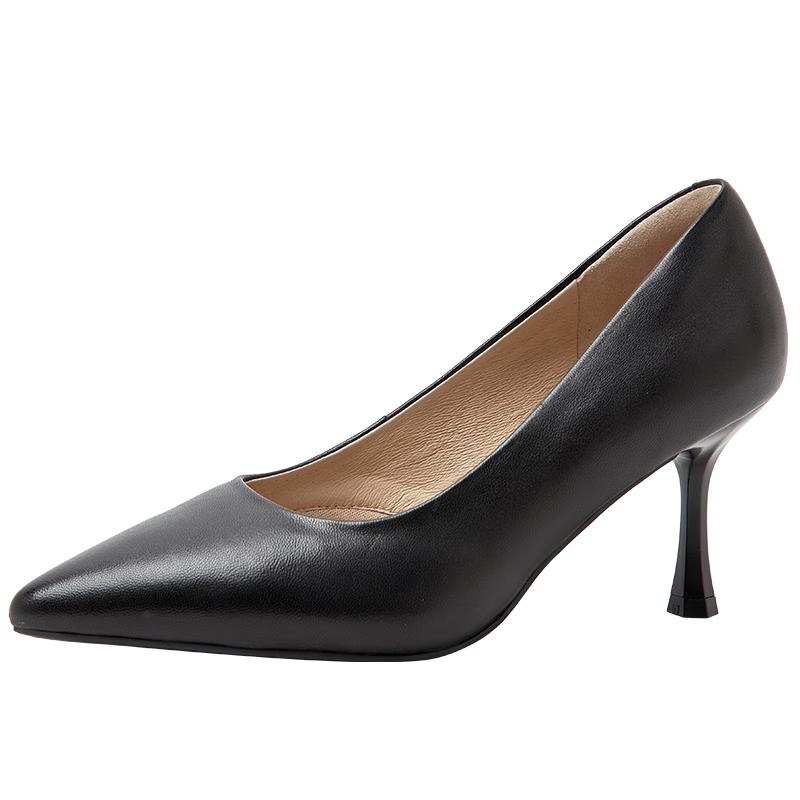 Baitiansen Women s Lambskin Pointed Toe Stiletto Pumps 37