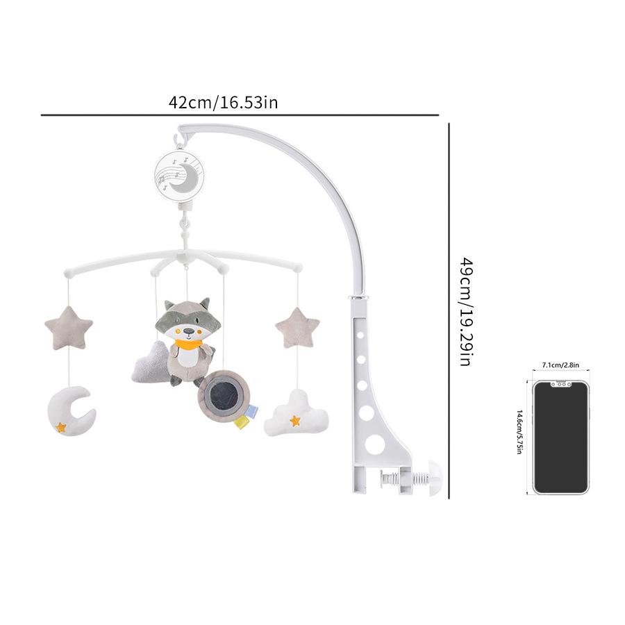 Dětská hudební točící se kreslená plyšová sova medvěd noční zvonek 0-1 rok uklidňující hračka pro miminko