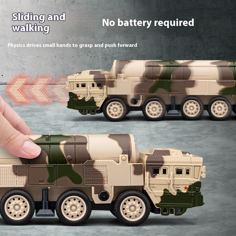 1/50 Scale Kids' Miniature DF-31 Missile Launcher Truck Model with LED Lights - Playful Military Display Toy for Boys & Collectors