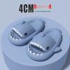 Thick-Sole Shark Slippers: Funny Poop-Stepping Design for Men & Women, Indoor/Outdoor Cartoon-Style.