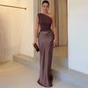 2026 Spring European & American Asymmetrical Neck Sleeveless Open Back Bodycon Dress