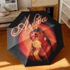 1pc Ayliva's Album Cover Umbrella Portable Folding Umbrella Iron Frame Hole Bone Structure Outdoor Home Umbrella