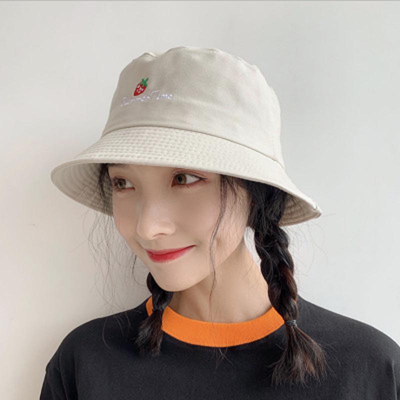 Fashion Embroidery Bucket Hat Women Fishing Cap Adult Sunshade Hat Summer Hat