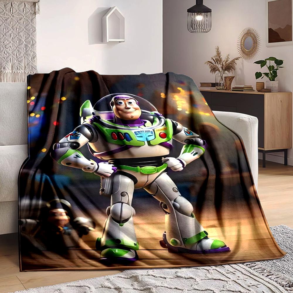 1Pc Buzz Lightyear Adventure Blanket Soft And Comfortable Casual Warm Camping Travel Christmas Halloween Xmas Gift M924354