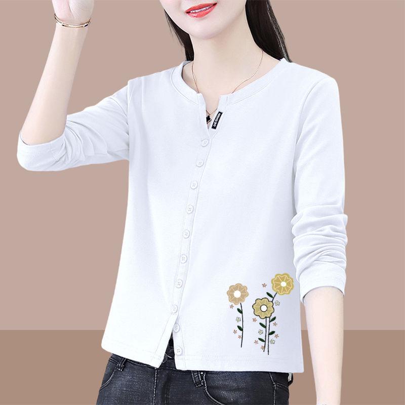 2024 Women's Pure Cotton Autumn Long Sleeve Casual Fashion Top