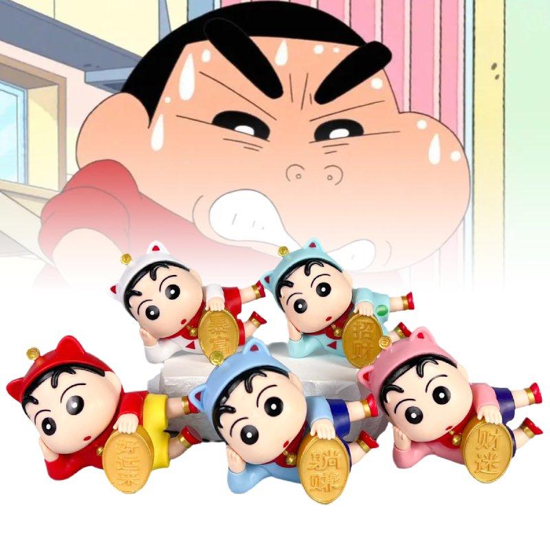 Shin 5pcs Crayon Chan Toy Doll Pvc Model Desktop Decoration Ornament Child Gifts