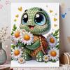Frameless Cute Turtle Pearl Painting Kit 30x40cm Floral DIY Pearl Art Elegant Gem Art for Home Wall Decoration Perfect for Living Room & Bedroom