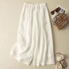 2026 New Women's High-Waisted Wide-Leg Skirt Pants - Breathable, Thin Cotton Linen for Summer