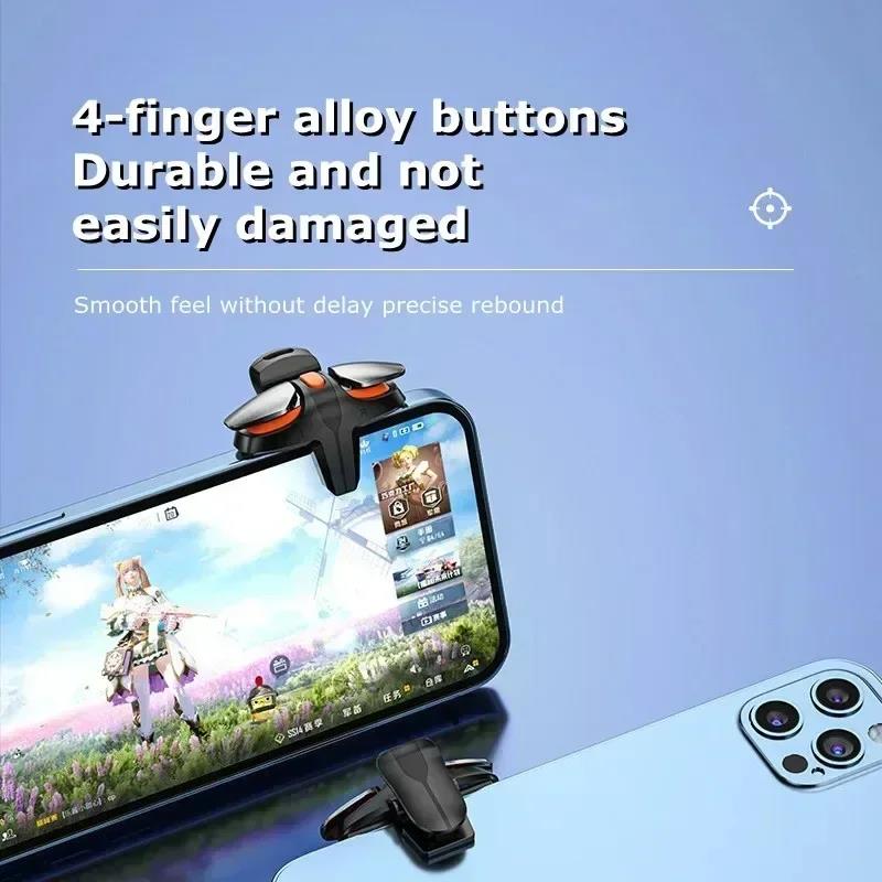 JS68 4 Finger Mobile Phone Game Controller Joystick L1R1 Fire Shooting Key Button Trigger for IPhone Android Esports Accessories 5