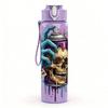1PC Cool Skull Street Art 750ml Color Plastic Sports Water Bottle Leakproof Flip Straw Lid Suitable for Sports Office Home Use