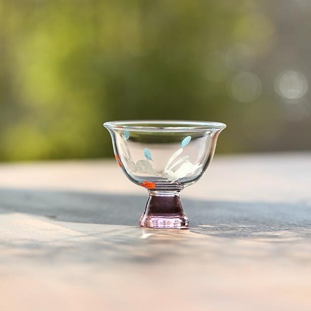 

Хурма Жуи чашка на высокой ножке, мастерская чашка для дегустации чая высокого класса, чайная посуда, бытовая китайская термостойкая чашка 200ml розовый