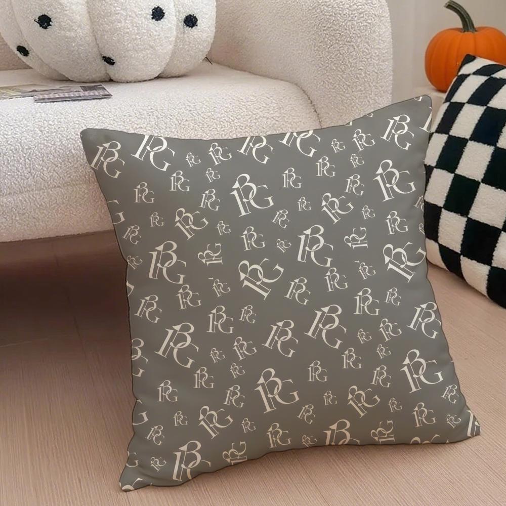 Casual Business Letter Printing Cushion Cover Throw Pillow Cover Hidden Button Durable Polyester Chair Cushion
