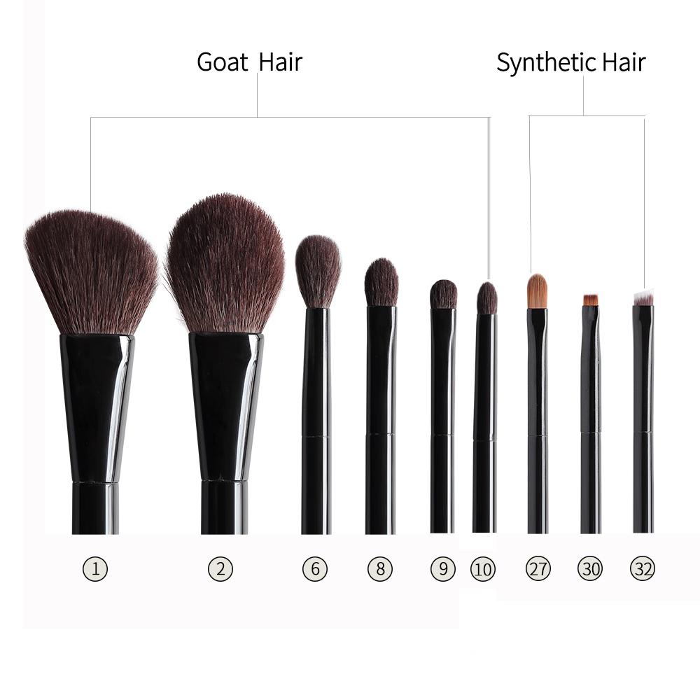 OVW 9 Pezzi Pennelli Trucco Capelli Naturali Pennello Blush Illuminante Ombretto Miscelazione brochas maquillaje profesional
