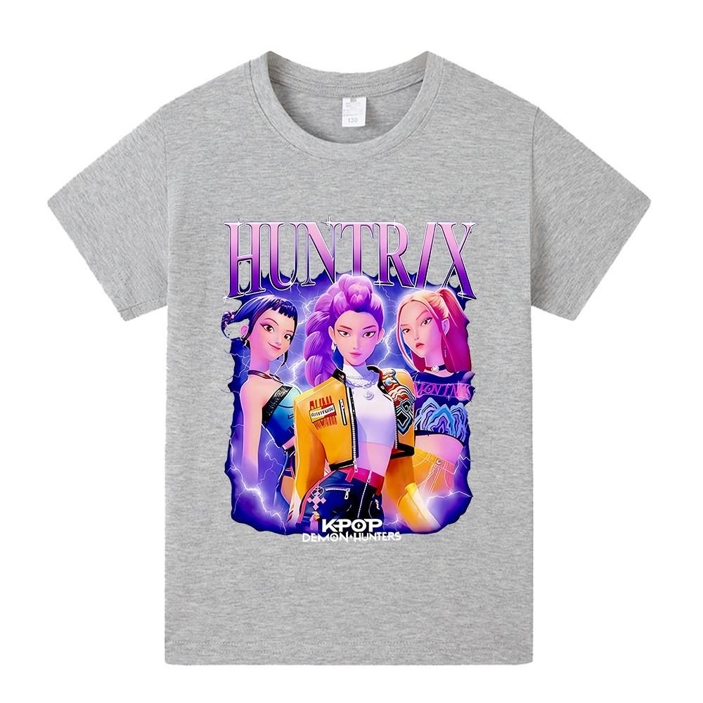 A1228 Kids Boys Girls Kpop Rumi Zoey Mira Print Short Sleeves T-shirt