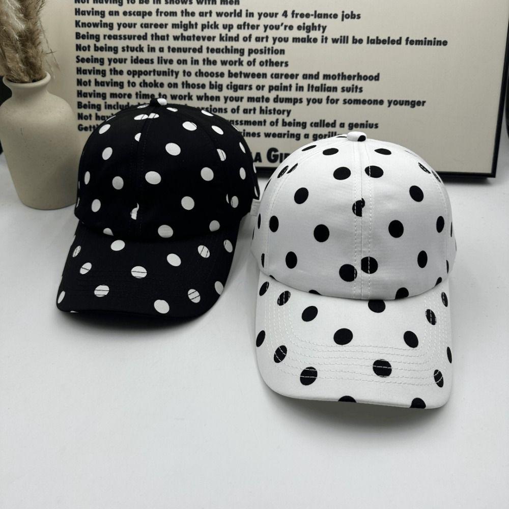 New Soft-top Polka Dot Baseball Cap Adjustable Sun Protection Sun Hat Lightweight Versatile Peaked Cap For Women Men