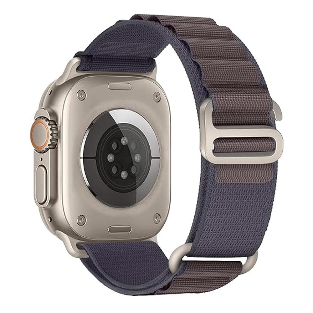 

Alpine Strap for Apple Watch Ultra 2 Band 49mm 46mm 45mm 44mm 40mm 41mm 42mm Nylon Correa Bracelet iWatch Series 9 8 10 SE 7 6 5 42 44 45 49 S10-46mm індиго