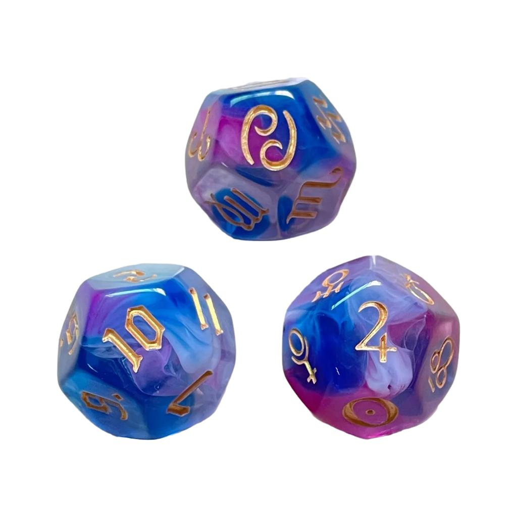 3 pz Dadi Astrologici a 12 Facce per Divinazione delle Costellazioni Giocattoli per il Tempo Libero e l'Intrattenimento Giocattoli per Giochi di Festa Gioco di Ruolo