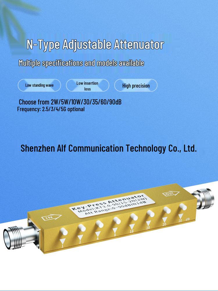 N-Type Adjustable RF Attenuator, DC-3GHz, 30/60/90dB, 1dB Steps, 2W/5W Power