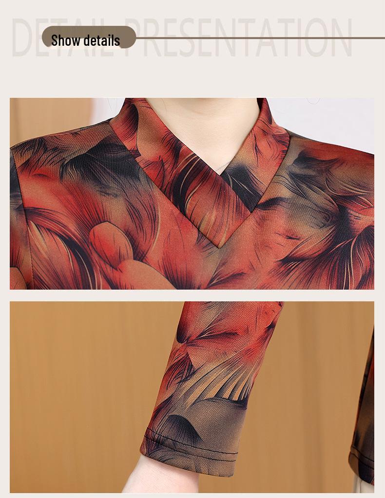 Mom's Elegant Spring Long-Sleeve Slimming Top for Women