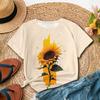 Summer Round Neck 3D Sunshine Print Top Vitality Wind Fashionable Casual Short Sleeved Women's T-shirts