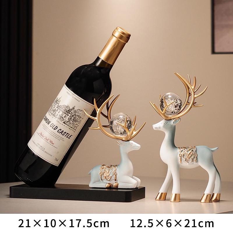 Modernes Hirsch Weinregal Ornament: Kreativer Flaschenhalter im leichten Luxus für Wohnzimmerdekoration