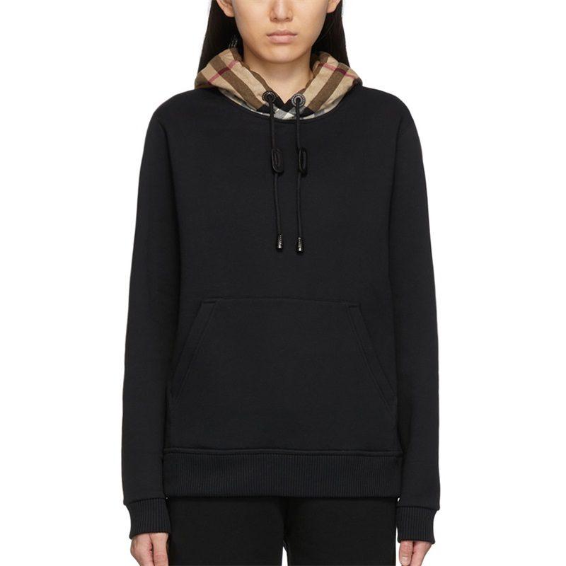 Burberry Hoodie With Check Hood 8045004