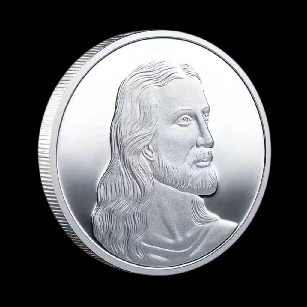 Minnesmynt 1 st Sista måltiden, 1,57 tum Metall Samlarobjekt, Jesus-tema, Detaljerat Religiöst Konstverk, Kristen Presentidé