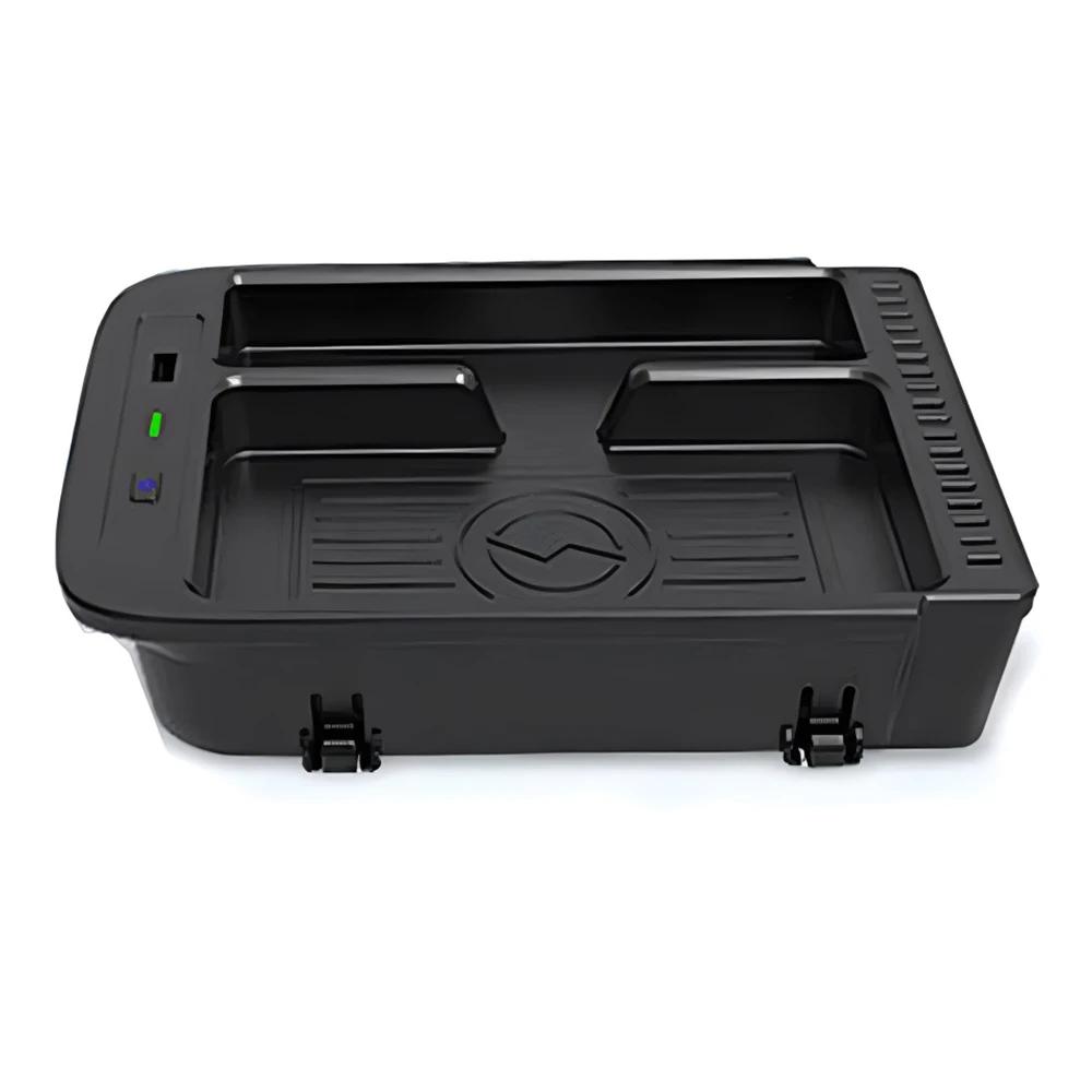 

Автомобильный центральный консольный органайзер 10 Вт беспроводная зарядная подставка для Honda CRV 2017-2022 Аксессуары чёрный