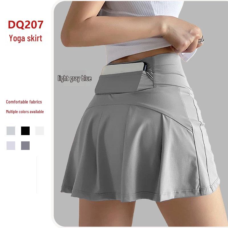 High-Waist Quick-Dry Tennis & Yoga Skort with Built-In Shorts