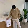 Men's Turn-Down Collar Knitted Sweater - Winter Loose Fit, Light Mature Style Polo Sweater