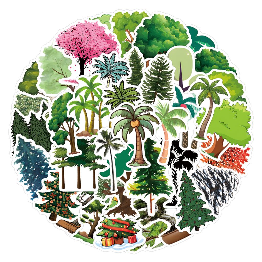 55 Tree Tree Plant Graffiti Stickers Decorative Scooter Laptop DIY Stickers