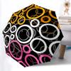 1pc Circles Pattern Automatic Folding Umbrella Automatic Open/Close, 8-Rib Durable Frame, Compact Travel Umbrella Suitable034