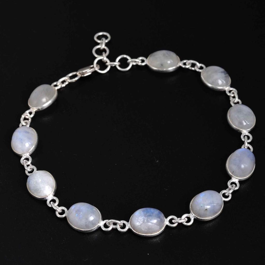 Mondstein-Armband aus 925er-Sterlingsilber, Juni-Geburtsstein-Armband, Geschenk für ihre Mutter, Jahrestagsgeschenk