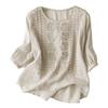 Summer Elegant Embroidery Loose Women Blouse Large Size Casual T-shirt Loose Simple Office Solid Color Fashion Elegant O Neck Sweet Shirts Clothing