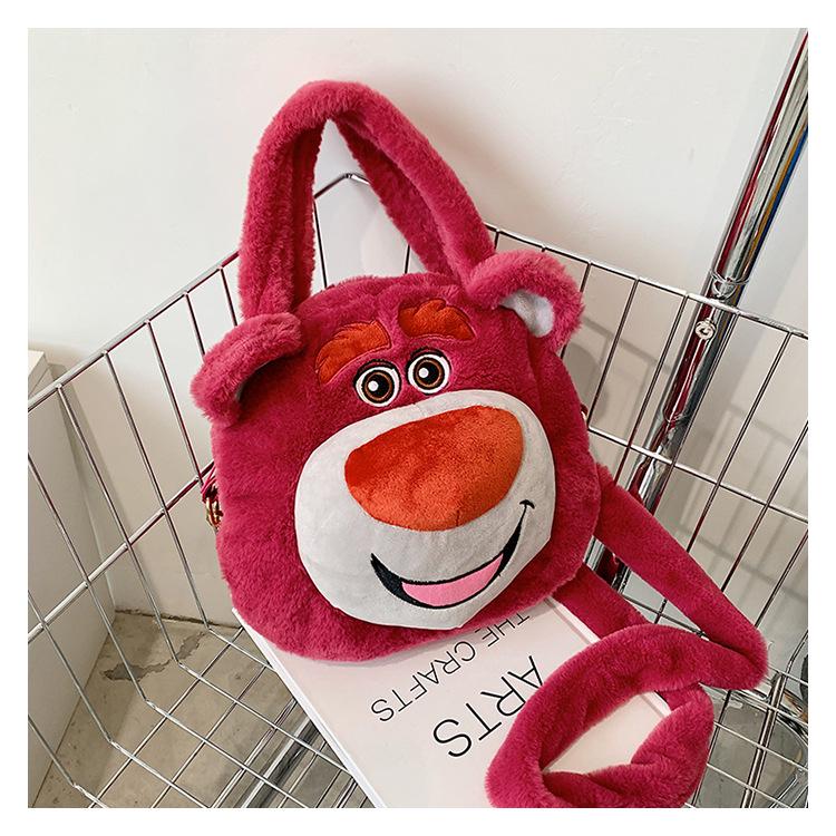 Korean Style Cute Bear Plush Crossbody Handbag for Girls