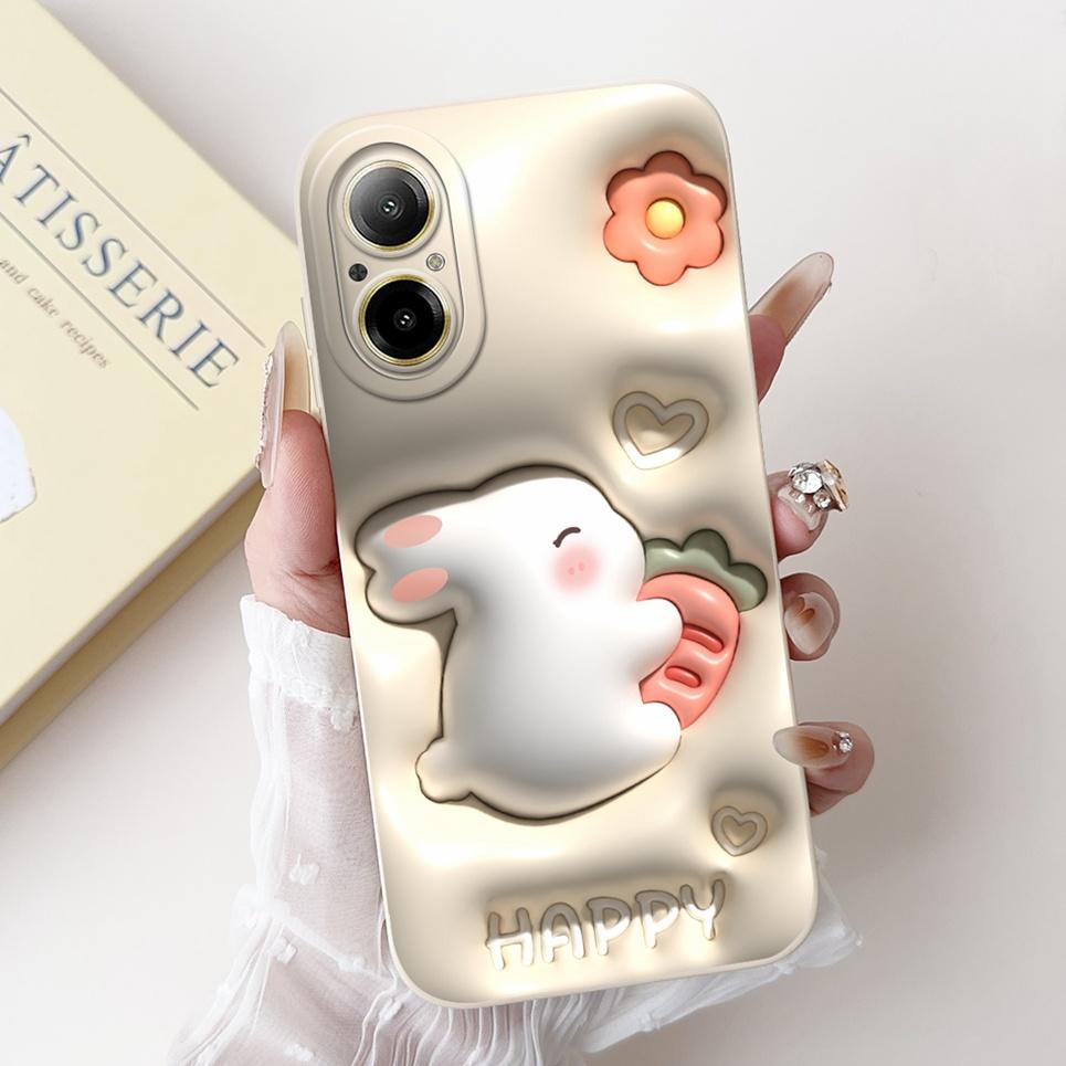 Soft Silicone Back Cover For Realme C67 4G 5G Bumper Shell Cartoon Panda Astronaut Cute Painting Case Coque Realme RMX3890 Etui