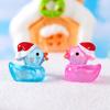 10 Teile/los Nette Leuchtende Weihnachten Ente Tier Miniaturen Mini Figur Glow in The Dark Fee Garten Dekoration Moos Terrarium Mikro landschaft